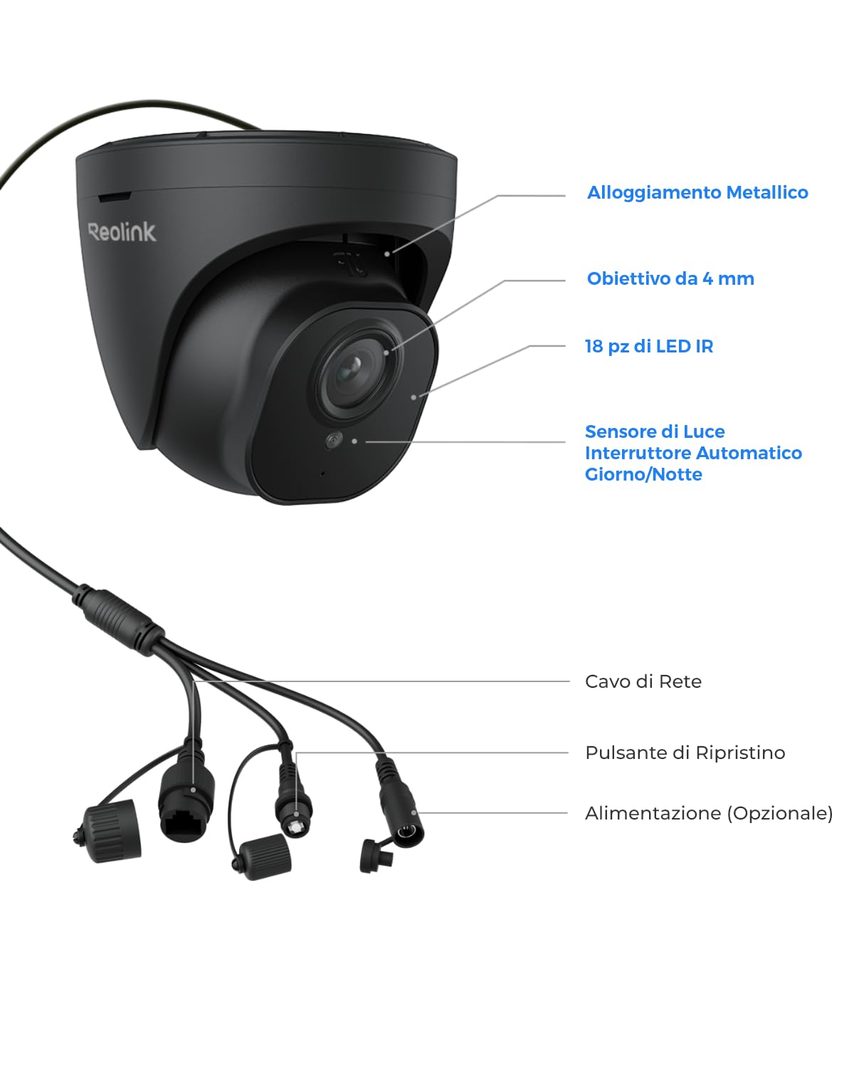 Reolink 4K Telecamera PoE Esterno, Time-Lapse, IP67, RLC-820A (Nero) | Rilevamento Uomo/Veicolo/Animale, Visione Notturna IR 30 metri, Videosorveglianza con Audio, Slot per Scheda microSD