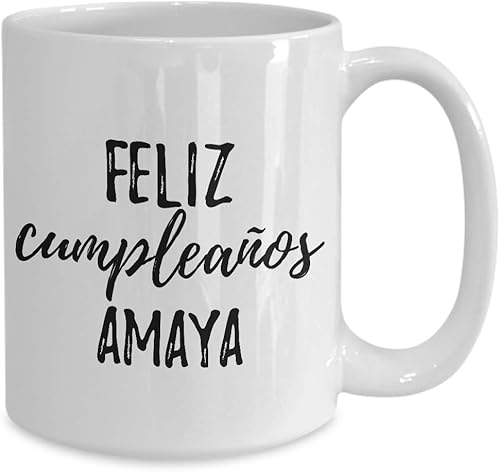 Miniatura 2 de Feliz Cumpleanos Amaya Mug Spanish Happy Birthday Personalized Name Gift Coffee Tea Cup Large 15 Oz