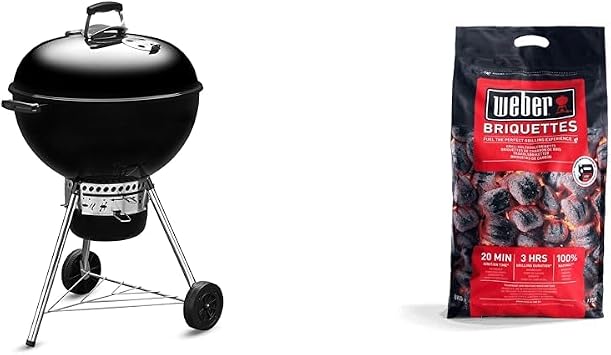 Weber 14401508 / GBS 14401508 Barbecue Stove, Diameter 22.4 inches 57 cm, Original Kettle Premium Charcoal Camping, For 10-12 People, Environment, 175 % Natural Material 91 Black Set purchase