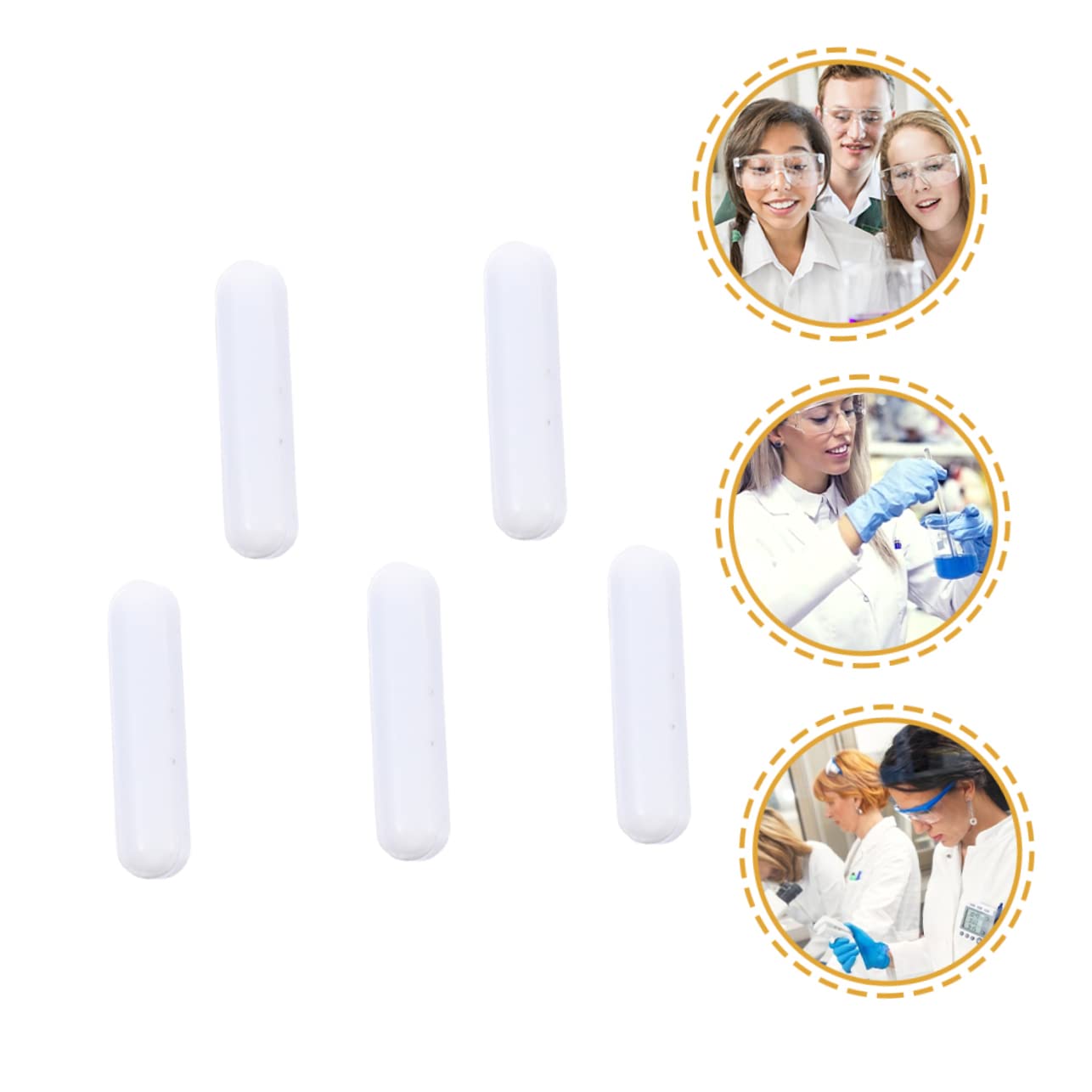 GLEAVI 25 Stk Rührstab weißer Mixer Magnetrührer PTFE umrühren Rührstäbe Spinbar-Rührmischer Laborrührer Rührplattenstange PTFE-Labor-Rührstäbchen Magnetstab magnetisch Lösungsmittel