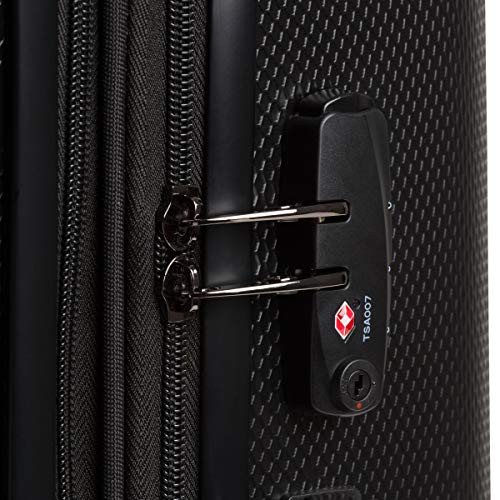 Image of SwissGear 7272 Energie Expandable Hardside Luggage With Spinner Wheels and TSA Lock, Black, Checked-Medium 24-Inch