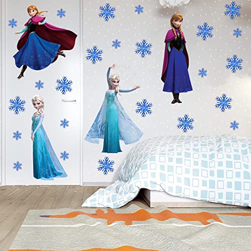 Frozen Wall Decals Children's Cartoonself-Adhesive Vinyl Palyroom Nursery Living Room Bedroom Background Grace Water Proof Wall Sticker Gift Supplies (15.7 X 31.4 In) #TOP4