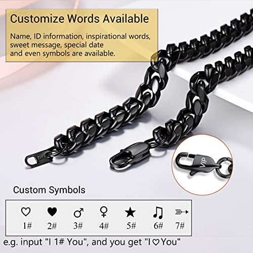 Prosteel 20Inch Biker Thick Chain For Men Black Necklace Big Cuban Chain Goth Cool Rapper Chains Statement Mens Chunky Necklaces #TOP6