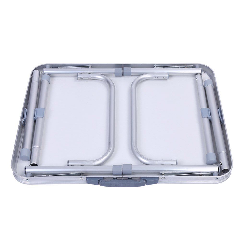 Dioche Tavolo Pieghevole da Campeggio e Giardino, Tavolino da PIC-nic con maniglia di trasporto Tavolo da Campeggio in Alluminio Altezza Regolabile da 25-56 cm
