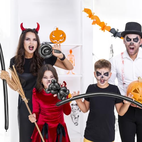 Image of Metallic Black Long Balloons Premium 260 Twisting Animals Magic Balloons for Birthday Kids Wedding Party Supply 100pcs