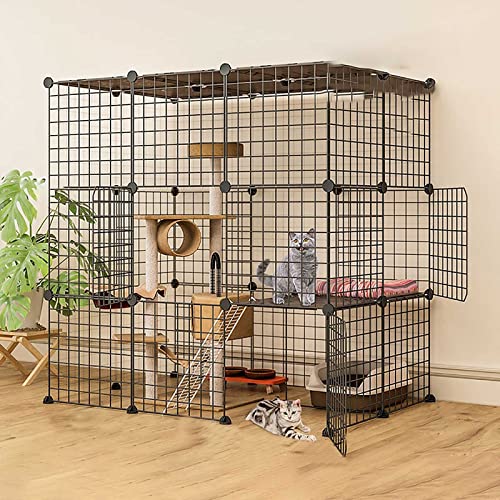 Cage pour chats d'intérieur modulable enclos fil de fer grande niche furets
