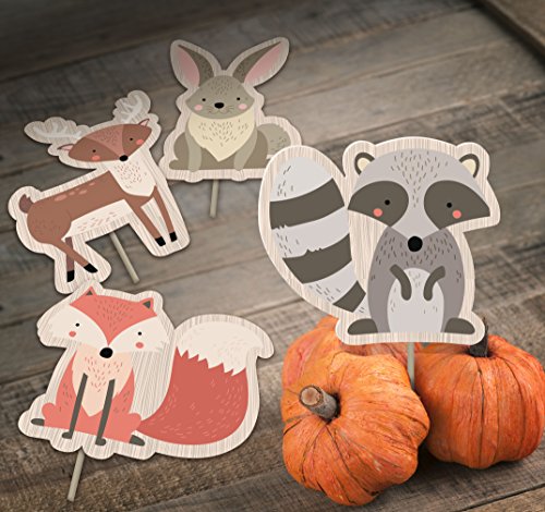 Woodland Creatures Large Laminated Card Stock Cutouts | Woodland Animal Baby Shower Decorations | Forest Animals Party Supplies | Set Of 6 Heavy Card Stock Figures | Durable And Reusable #TOP6