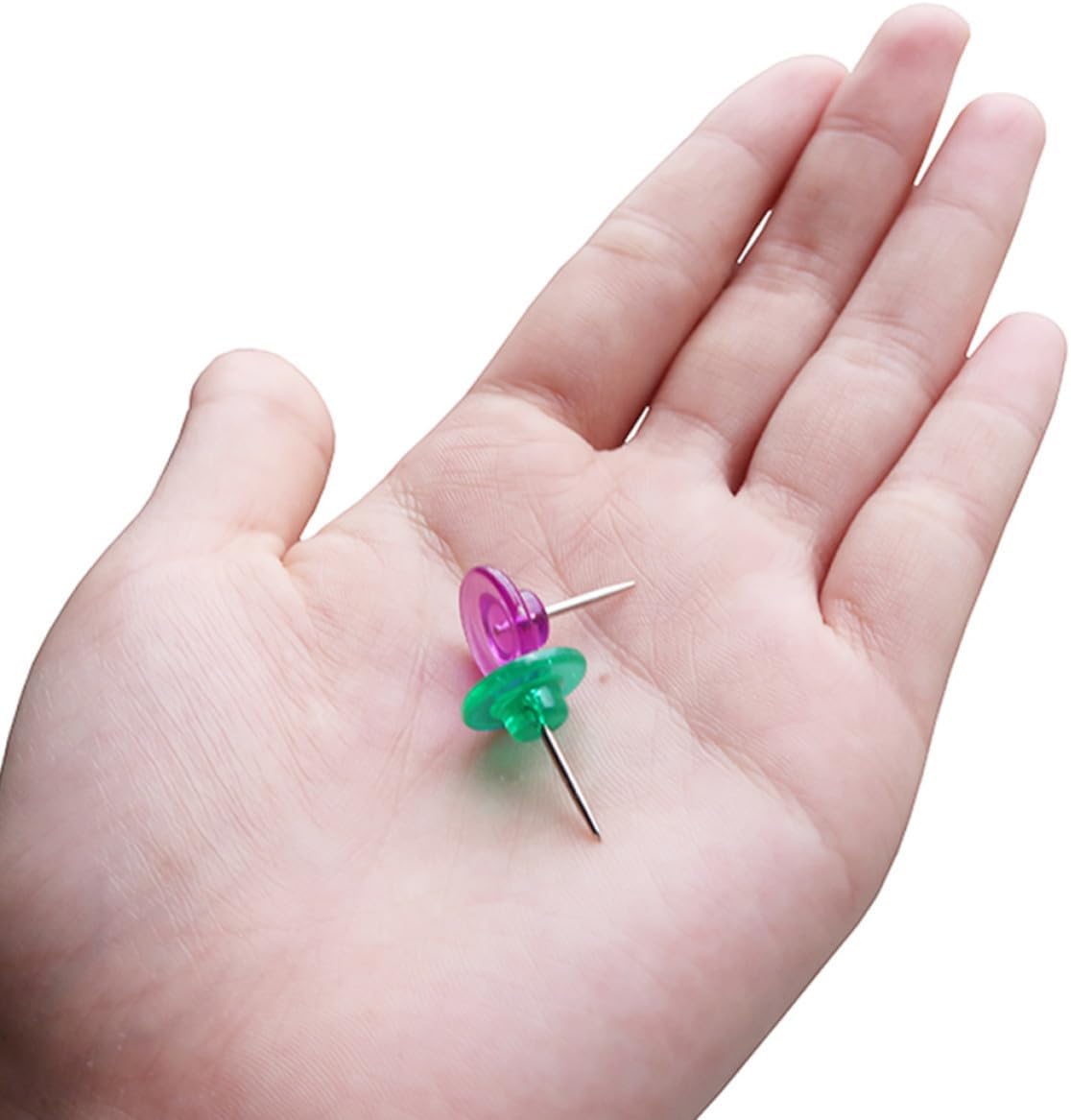 100 Pcs Plastic Steel Push Pins Colorful Map Tacks image 2