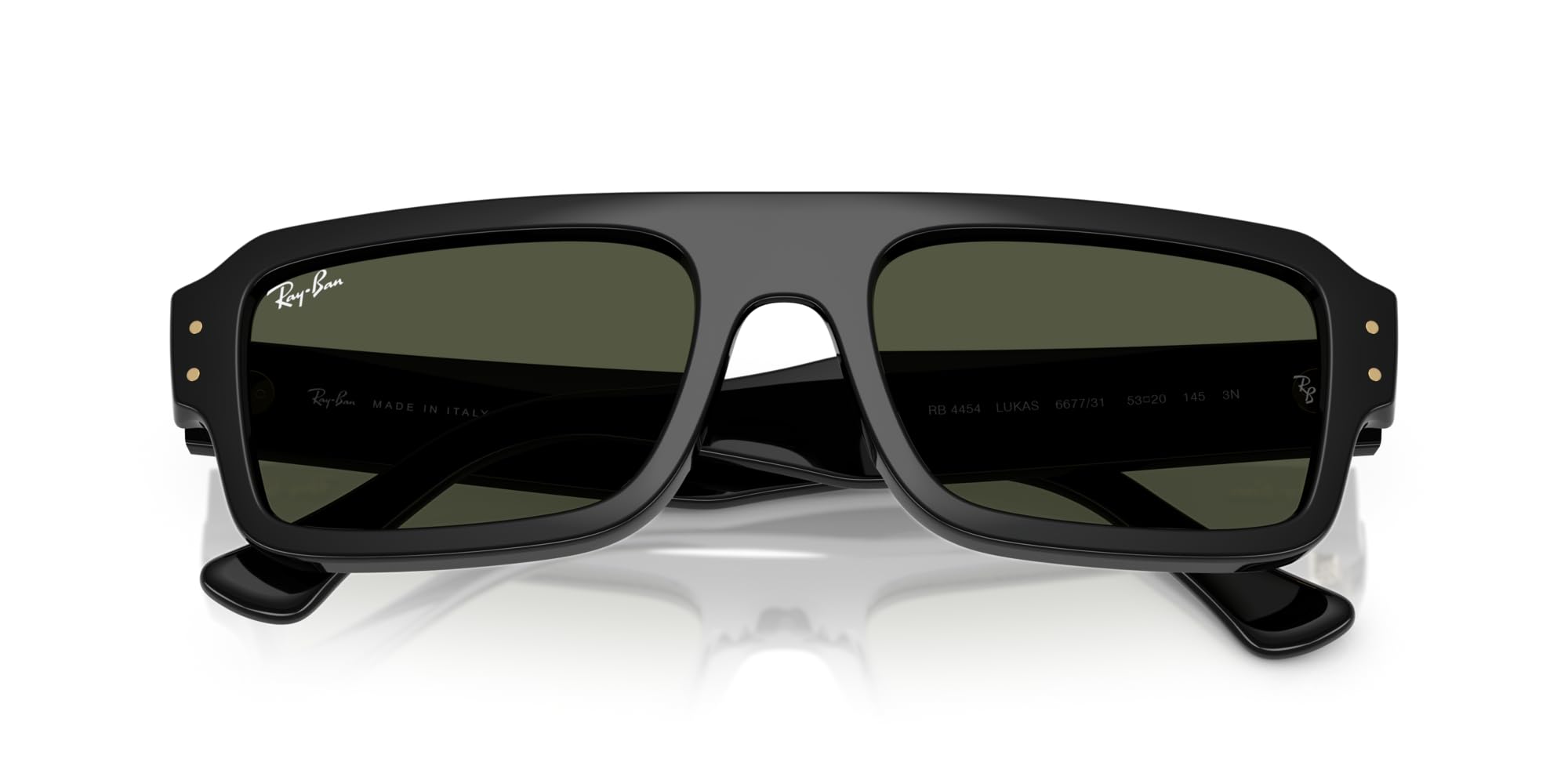 RAY-BAN Lunettes de soleil rectangulaires unisexes à verres verts avec protection UV – 0RB445466773153