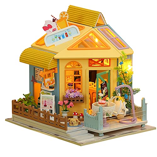 WonDerfulC 3D Miniatur-Puppenhaus, Holz, zusammengebaut, Modellkunsthaus, Getränk, Dessertpuzzle, Spielzeug mit… – Bild 3