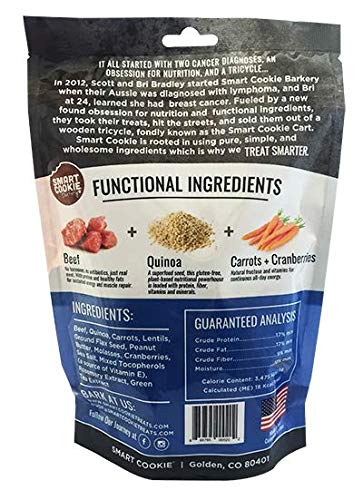 Smart Cookie All Natural Dog Treats - Healthy Endurance Beef Biscuits For Active Dogs - Ideal For Sensitive Stomachs - Grain-Free, Dehydrated, Crunchy, Human-Grade, Made In The Usa - 8Oz Bag #TOP1