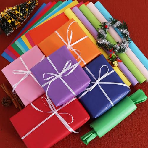 Image of BEISHIDA 100 Sheets Tissue Paper Bulk, 20 Colors 14 x 20 Inch Wrapping Tissue Paper for Gift Bags, Colored Tissue Paper Bulk for Packaging Birthday Wedding Graduation Party Flower Decoration