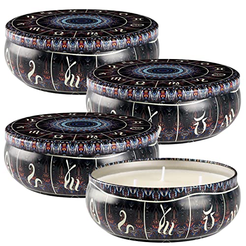 Large Citronella Candles Outdoor, 3 Wicks 14.5 Oz Scented Candle Set For Home Patio, Garden Balcony Camping Bbq, 240Hr Long Lasting, Decorative Travel Tin, Natural Soy Wax Jar Candles - 4 Pack #TOP1