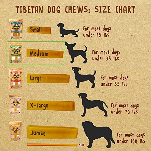 Tibetan Dog Chew (Medium, 5.0 Oz Yak Milk Bone - All Natural, Grain-Free And Gluten-Free. Long Lasting Cheese Chews (For Medium-Sized Dogs) #TOP1