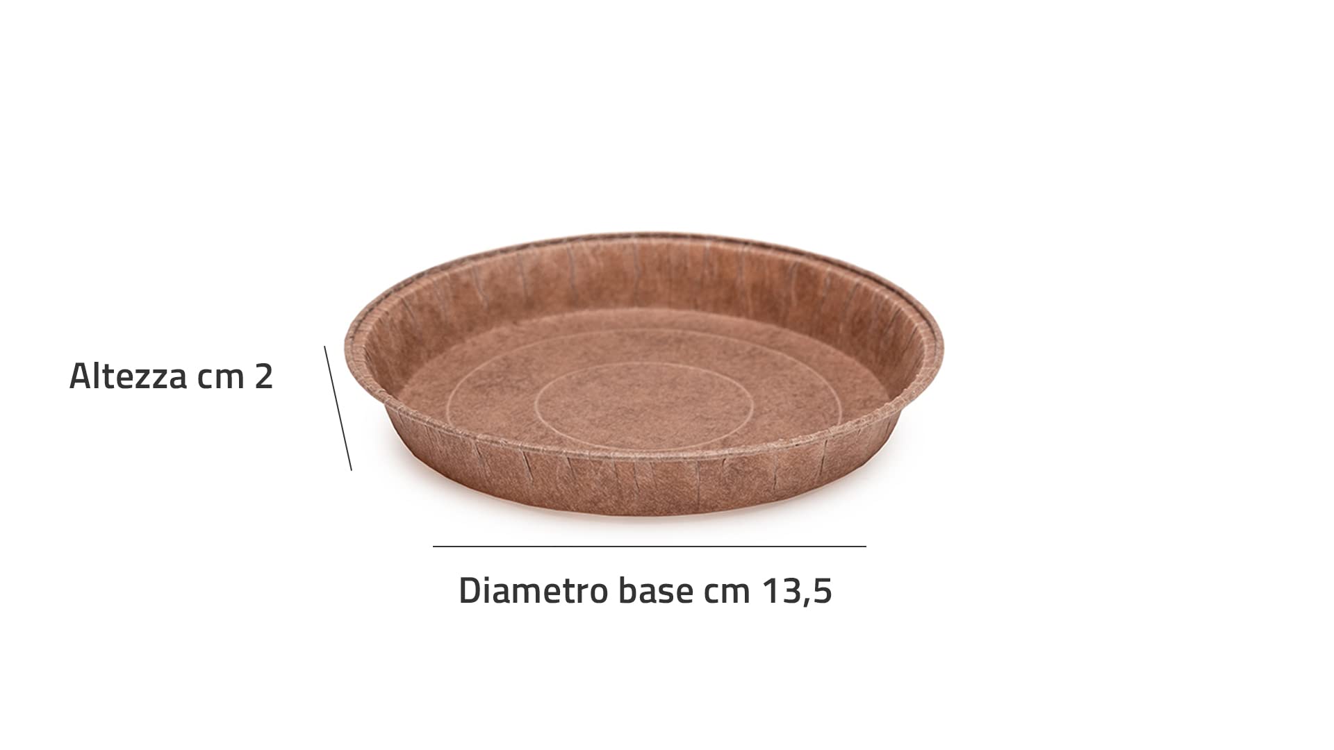 Ecopack Runde Backformen Aus Papier – 8 Stück, 25x2,5 Cm, Backofenfest Bis 220°C, Antihaftbeschichtet