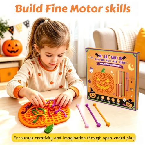 Halloween Fidget Toys Pumpkin Sensory Activity Board for Kids - image 3