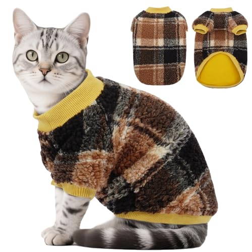 Abrigo polar para gatos antiestático y con puños elásticos