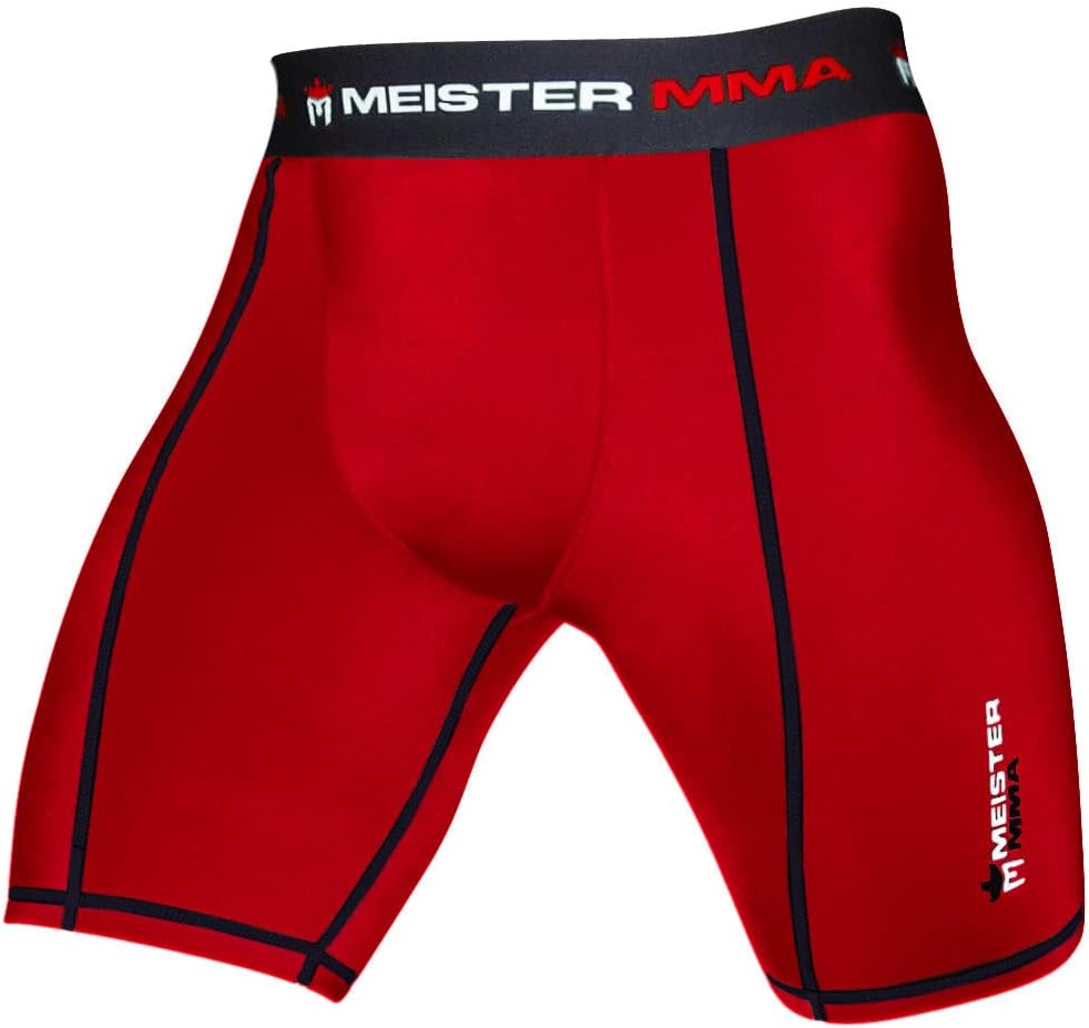 Mens MMA Compression Rush Fight Protective Cup Bag Shorts