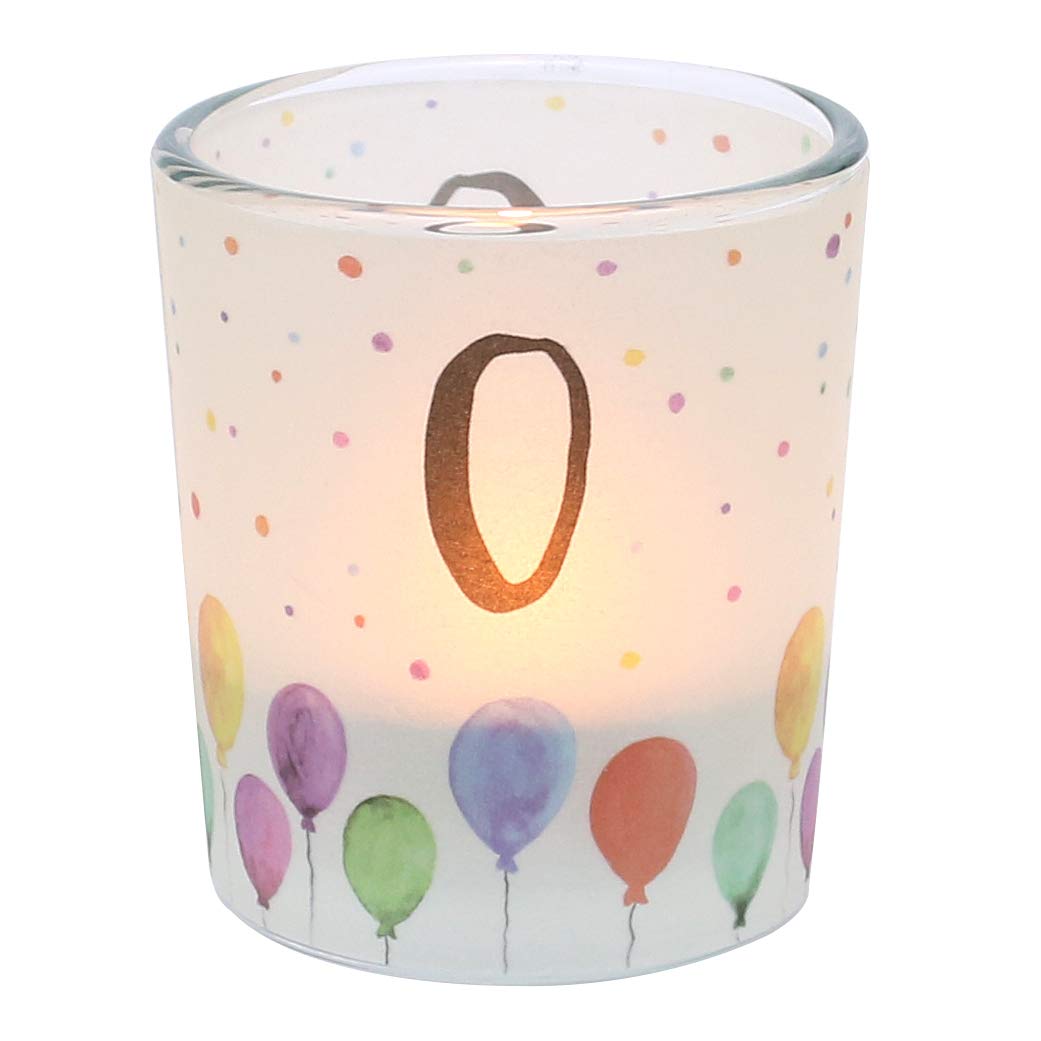 Dekohelden24 Transparent Holder with 1 Tea Light Height 6.5 x 6 cm Number 0 Lantern Glass 0