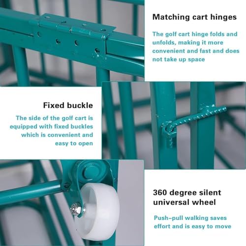 Multi-Sport Ball Storage Cage, Metal Rolling Cart for Gym, Basketball & Football Organizer, 90x70x70cm, Portable Sports Ball Hopper for Volleyball & Tennis Balls