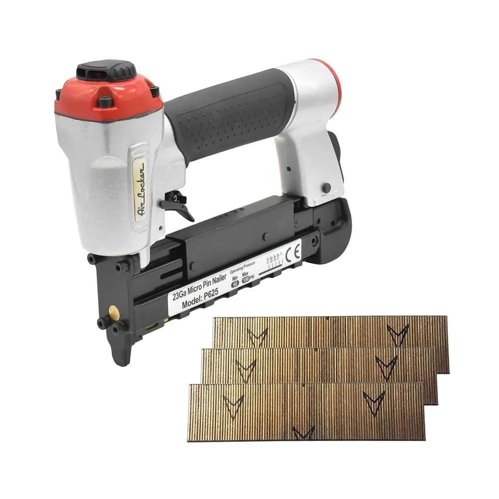 Air Locker P625K 1/2 To 1 Inch Heavy Duty 23 Gauge Micro Pin Nailer Kit