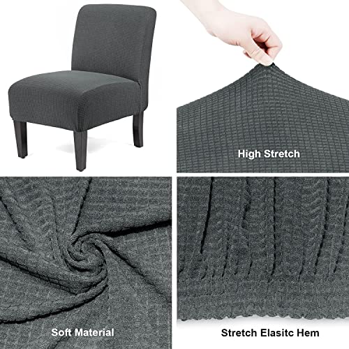 Womaco Armless Accent Chair Slipcover Stretch Accent Slipper Chair Cover Removable Oversized Big Chair Furniture Protector Slip Cover For Home Hotel (Gray, 1) #TOP3