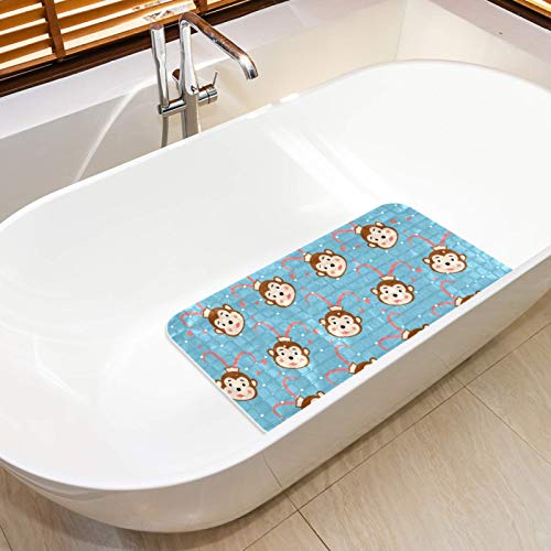 Alfombrilla de ducha antideslizante Bennigiry de PVC y mono dorado para bañera no texturizada 6