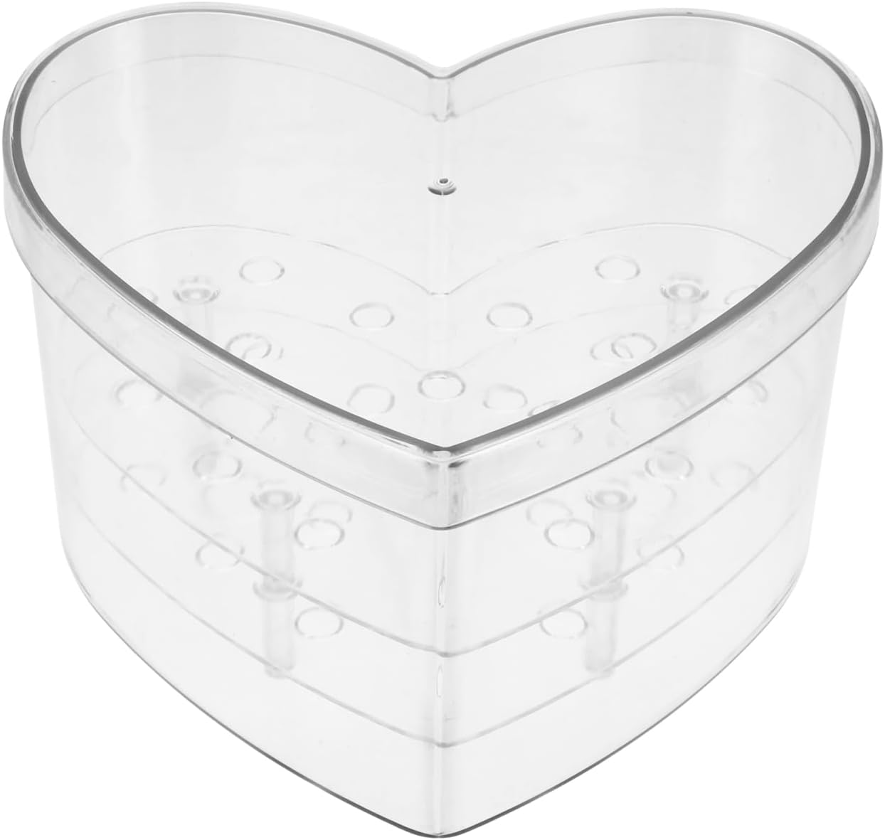 Luxshiny Heart Shaped Acrylic Flower Box 5.12X7.68X5.12 Inch Clear Decorative Case for Wedding Floral Arrangements Valentine S Day Small Packaging