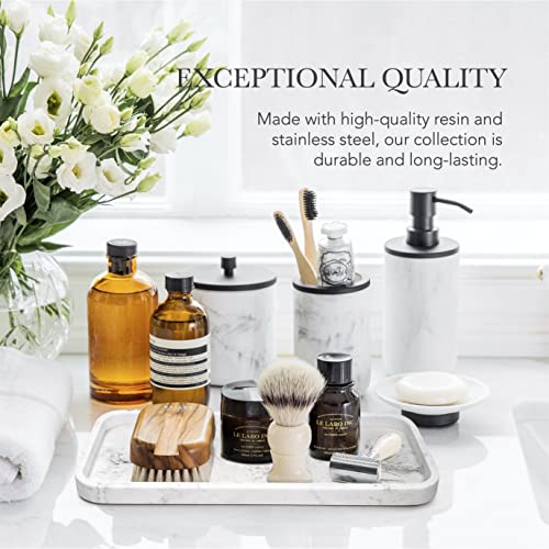 Bathroom Soap Dispenser Set - Bathroom Toothbrush Holder Set, Marble Bathroom Accessories, Matte Black Bathroom Accessories Set, Black Bathroom Decor, Modern Bathroom Accessories Set #TOP3