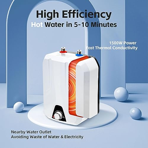 image for Josbuynls Mini Tank Electric Water Heater Under Sink, 110V 1500W Small