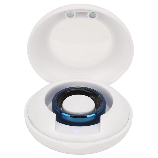 Zyyini Smart Ring Blue IP68 Smart Ring with APP for Men and Women IP68 Health Ring No 8