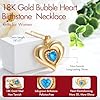 Kstyle 18K Gold Chunky Bubble Turquoise Heart Pendant Necklace for Women - December Birthstone for Birthday Gift, Non Tarnish Statement Jewelry for Her #5