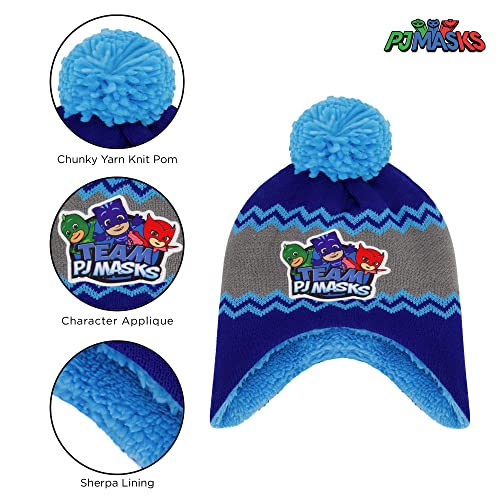 Pj Masks Boys Winter Accessory And Mittens Set Beanie Hat, Grey Blue, Ages 2-4 Ages Ages Ages Us #TOP2