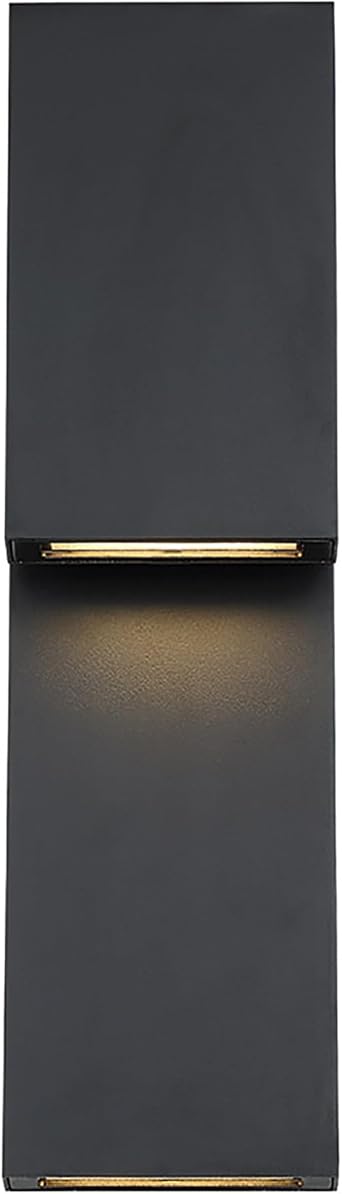 Modern Forms Double Down LED Indoor or Outdoor Wall Light 3000K in Black