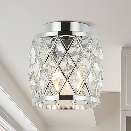 Parrot Uncle Luces de techo de montaje empotrado luminación colgante de techo de luz de pasillo industrial moderno para vestíbulo de entrada de cocina, Cromo Cover