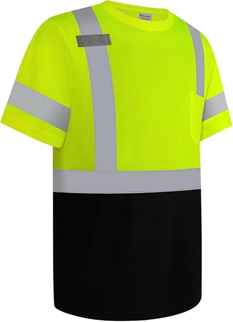 Class 2 Hi-Vis Short-Sleeve Shirt with Black Bottom