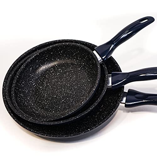Santa Ana HG125 Juego de 3 sartenes de Ø18, Ø20 y Ø24 cm, aptas para inducción, Aluminio prensado y Base de Acero
