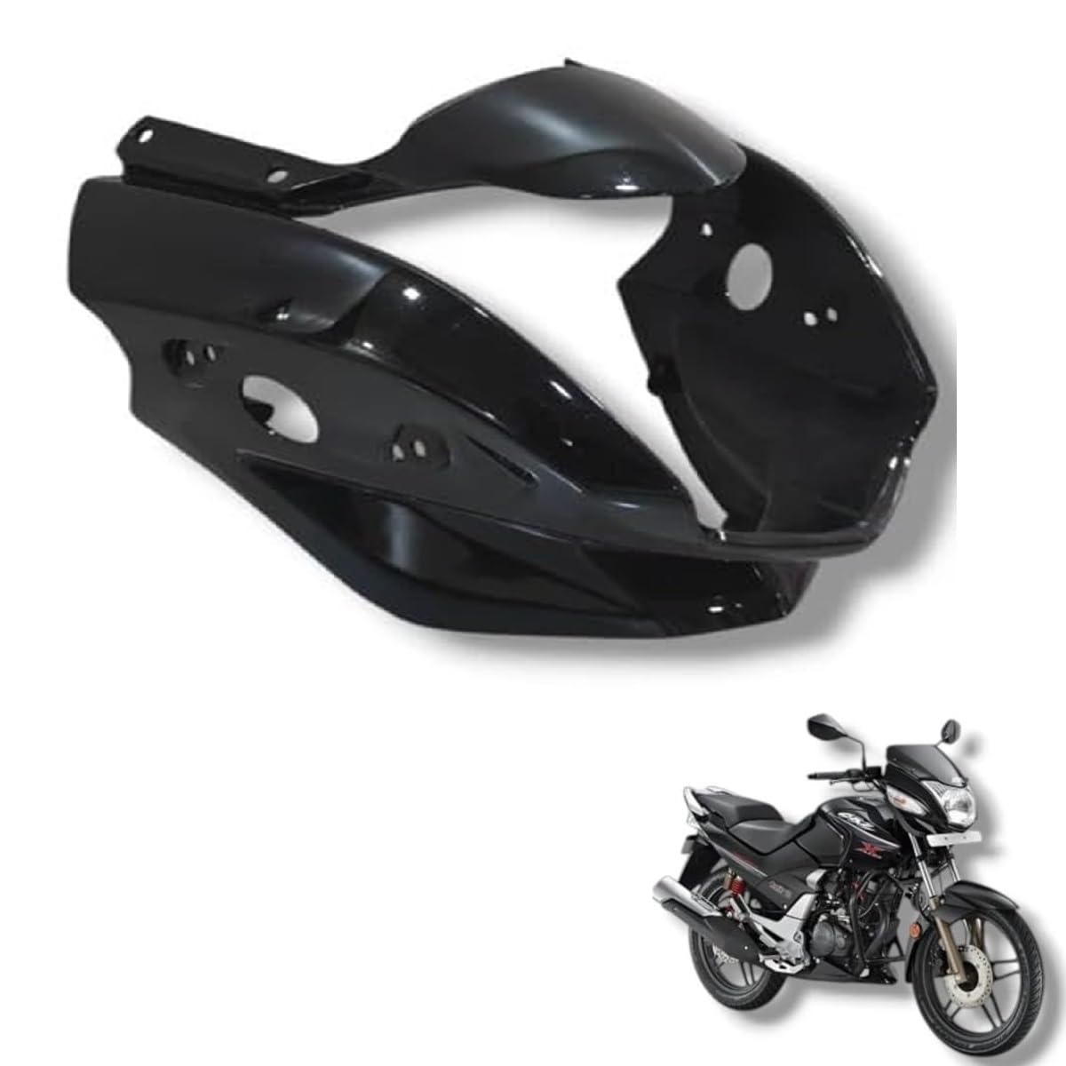 RevUp Bike Headlight Visor/Head Light Visor Black for CBZ Xtreme Type 3-image-24