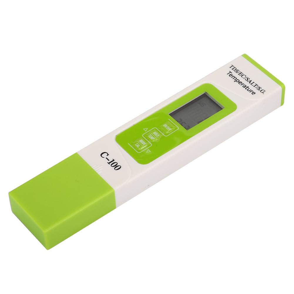 PH-metro multifunzionale 5 in 1 C-100/EC (conducibilità)/misuratore TDS/salinità (ppt)/rilevatore di tester di qualità dell'acqua di temperatura