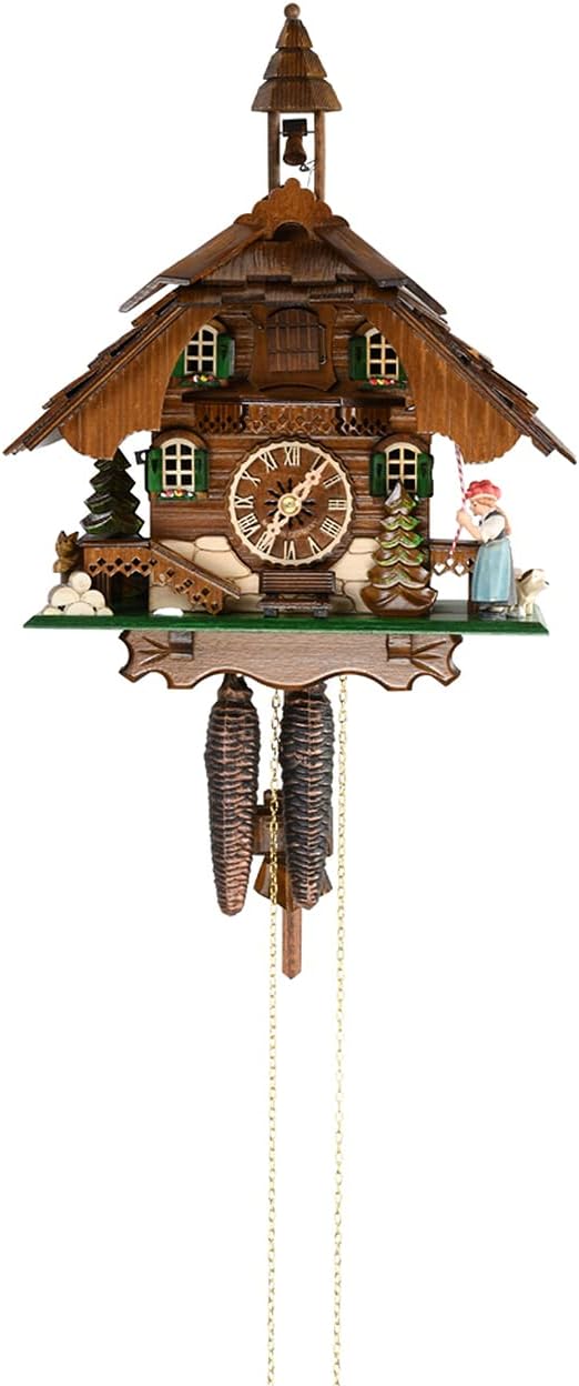 MusicBoxAttic Black Forest Chalet with Animated Bell Tower and Bell Ringer 1 Day Mechanical Cuckoo Clock