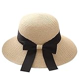 ELEGANT UND PRAKTISCH - Super süß und leicht, sehr atmungsaktiv und bequem für das wärmere Wetter, Ein wunderbarer Hut zum Tragen während der Gartenarbeit, am Strand, Pool, Park, Camping, Wandern, Kirchenveranstaltungen, Renntag Veranstaltungen, sogar in Ihrem eigenen Hinterhof Oder irgendwelche Outdoor-Aktivitäten. Anzieh dich mit diesem eleganten Stroh Hut, lass uns zum Spaß ausgehen.