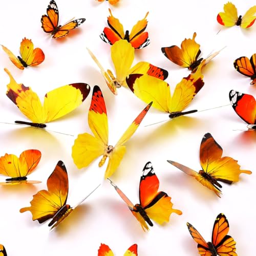 Image of SpecialYou Butterfly Wall Stickers, Home Decor, Wall Decor Items for Living Room, Room Decoration Items, Butterfly Theme Birthday Decorations, Stickers for Wall - 12pcs (12, Orange)