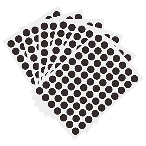 1050 PCS 3/4 Inch Round Color-Code Dot Stickers, Color Coded Circle Stickers for Classroom, Office (Black)