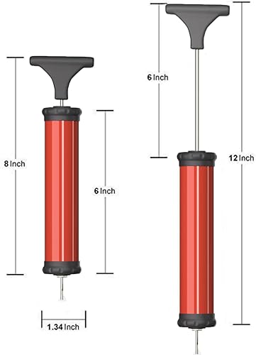 Miniatura 2 de DDUO Bomba de bola portátil, kit de inflador de bomba de aire con aguja, boquilla, manguera de extensión para baloncesto, fútbol, voleibol, rugby,