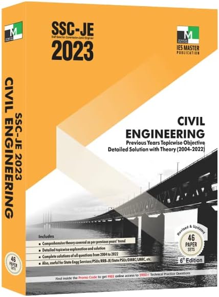 Ssc-Je 2023 Civil Engineering Previous Years Topic Wise Objective Detailed Solution With Theory Paperback – 18 January 2024