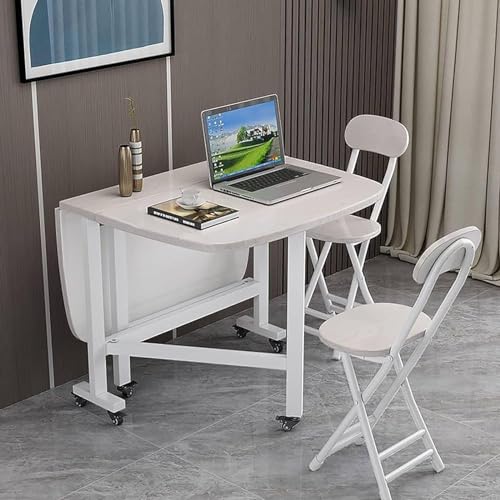 Table extensible en bois avec roue universelle et abattants modulables - 3