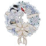 Weihnachtskranz Diamond Painting Bilder Weihnachtsgirlande Diamant Malerei Girlande Weihnachten Türkranz, Teilweise speziell Bohr Weihnachten Deko 30x30cm (01)