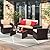 KROFEM 4 Pieces Patio Conversation Set, Outside Rattan Sectional Sofa, Cushioned Furniture Set, Wicker Sofa Ideal for Garden, Porch, Backyard, Brown Color Rattan and Beige Cushion