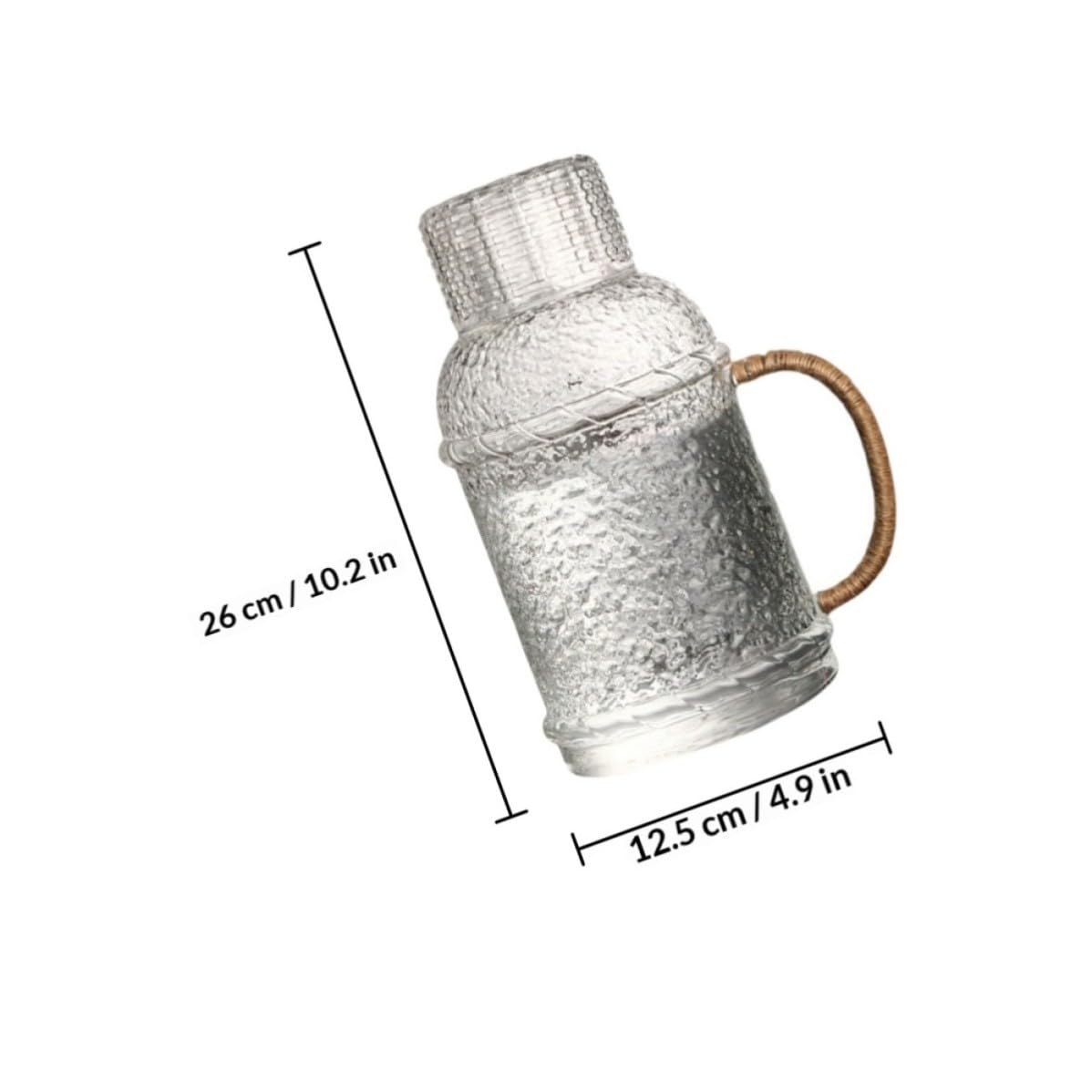 Holibanna Jarra de Agua de Vidrio 2l Resistente y Fácil de Verter, Hervidor de Agua para Enfriar en Fiestas y Recibir Invitados, Set de 1
