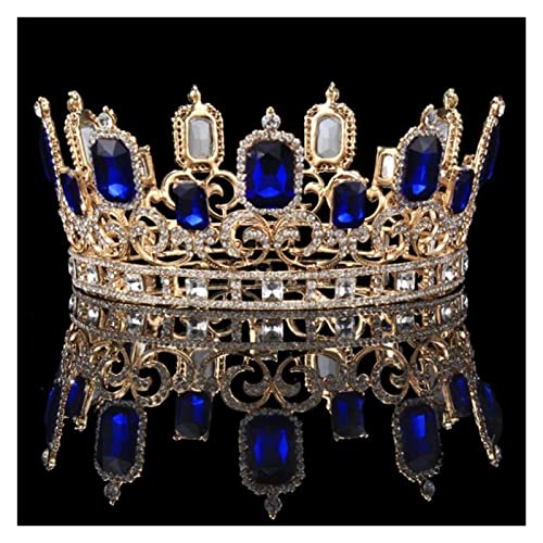 Corona de novia con cristales azules para peinados de boda y celebraciones de gala